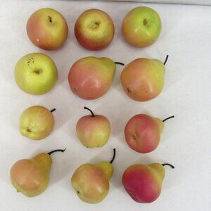 Faux Decorative Fruits Apples and Pears Imitation Fruit 6 Apples 6 Pears